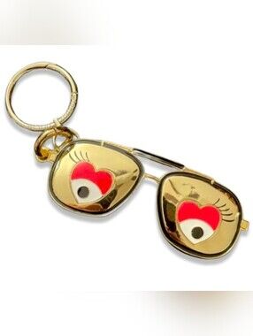 RARE henri bendel Gold I Heart Henri Sunglasses Keychain
